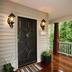 Wooakway Vintage 2PCS 20"H Outdoor Wall Lantern Elegant Black Metal Sconce for Porch Patio Garden Walkway Courtyard Patio Garage Bulb Not Included