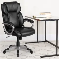 Flash Furniture Mid-Back LeatherSoftSoft Executive Swivel Office Chair with Padded Arms