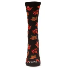 Memoi Women's Autumn Falling Leaves Rayon Blend Crew Socks