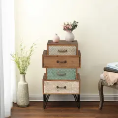 LuxenHome 4-Drawer 33" H x 18.9" W Wood Accent Chest.