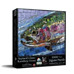 Sunsout Stained Glass Rainbow Trout 1000 pc   Jigsaw Puzzle 70711