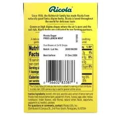 Ricola Sugar Free Lemon Mint - On The Go Box - 18ct Box - 3.2oz/2pk