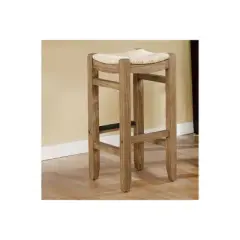 Set of 2 30" Davenport Wood Barstools with Rush Seats Light Amber - Alaterre Furniture