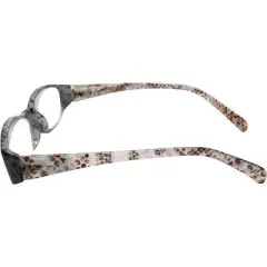 Calabria 744 Animal Print Lightweight & Comfortable Designer Reading Glasses with Matching Case in Grey +2.00
