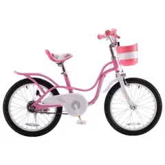RoyalBaby Little Swan Carbon Steel Kids Bicycle with Dual Hand Brakes, Adjustable Seat, Folding Basket, & Kickstand, for Girls Ages 5 to 9