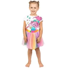 DreamWorks Trolls Poppy Girls T-Shirt and Mesh Skirt Little Kid to Big Kid 