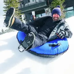 GoSports 44 Inch Heavy-Duty Winter Snow Tube with Premium Canvas Cover - Commercial Grade Sled