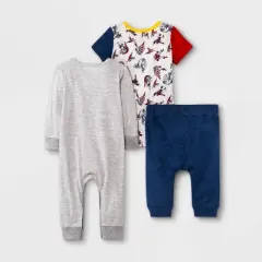 Baby Boys' 3pc Marvel Long Sleeve Top and Bottom Set - Blue