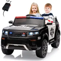 Nasitip Kids Ride On Police Car, 12V Electric Truck for Toddlers, Battery Powered Ride On Toy with Remote Control