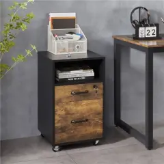 Yaheetech 2-Drawer and 1-Open Shelf Mobile Letter Size Rolling File Cabinet for Home and Office