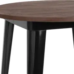 Flash Furniture 30" Round Metal Indoor Bar Height Table with Rustic Wood Top