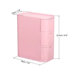 Unique Bargains Plastic Stackable Desk Organizer Makeup Brush Stationery Box Storage Drawer 1 Pc