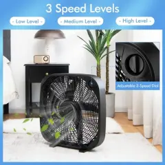 Tangkula 20" Box Fan with 3 Speed Settings, Window Fan for Full Force Air Circulation w/Control Knob ETL Listed Floor Fan for Home Office Tool Shed
