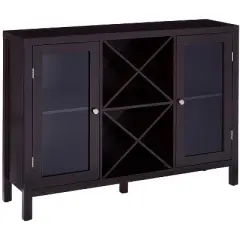 Kings Brand Furniture Wine Bar Cabinet for Liquor and Coffee Buffet, Sideboard with Storage Shelves, Espresso