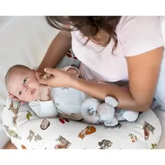 Sweet Jojo Designs Boy, Girl, Unisex/Gender Neutral Support Nursing Pillow Cover (Pillow Not Included) Watercolor Woodland Forest Animals Multicolor