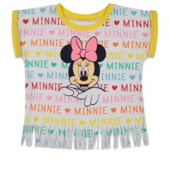Disney Minnie Mouse Mickey Mouse T-Shirt and French Terry Shorts Outfit Set Toddler to Little Kid