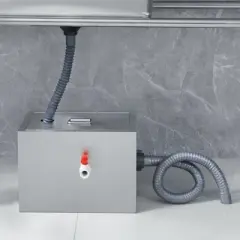 VEVOR Commercial Grease Trap, 8 LBS Grease Interceptor, Top Inlet Interceptor,  Stainless Steel Grease Trap, 2.8 GPM Waste Water Oil-water Separator