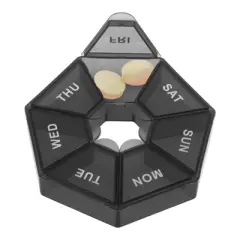 Unique Bargains 7 Grid Polygonal Pill Case 1 Pc