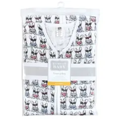 Hudson Baby Infant Boy Long Sleeve Muslin Sleeping Bag, Wearable Blanket, Sleep Sack, French Dog