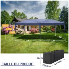 Karl Home | 10 ft. x 20 ft. Blue Iron-framed Fabric-clothed Party Tent