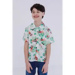 Disney Mickey Mouse Hawaiian Matching Family Hawaiian Button Down Dress Shirt Toddler