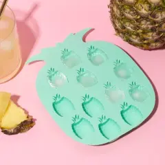 Blush Silicone Mold Pineapple Ice Cube Tray Shapes- Makes 12 Pineapple Ice Cubes - Dishwasher Safe Silicone Reusable Ice Cube Mold Aqua Set of 1