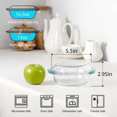 Itopfox Mini Glass Casserole Dish with Lid, Oven & Microwave Safe Bakeware, Versatile for Baking Serving & Storing Food Perfect Gift for Any Occasion
