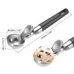 Unique Bargains Stainless Steel with Spring Thumb Trigger Ice Cream Scoop 4 Ounce