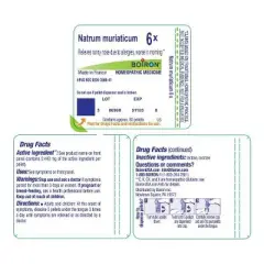 Natrum Muriaticum 6X by Boiron Homeopathic Single Medicine For Allergy  -  80 Pellet