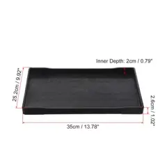 Unique Bargains Plastic Wood Texture Reusable Serving Tray 1 Pc