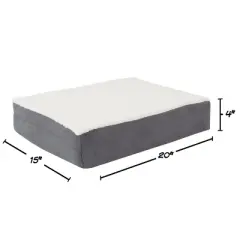 Orthopedic Dog Bed - 2-Layer Memory Foam Crate Mat with Machine Washable Cover - 20x15 Pet Bed for Small Dogs Up to 20lbs by PETMAKER (Gray)