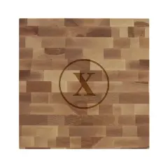 Personalization Mall Initial Classic Butcher Block Cutting Board, 12" x 12"