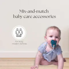 Dodo Babies Pacifier Clip Set - Four Clips Plus Binky Case - Universal Holder Fits Most Paci Brands, Teether Toys and Car Seats