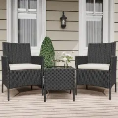 Patio Furniture Set 3 Pieces,Outdoor Patio Conversation Sets, PE Rattan Wicker Furniture Sets with 2 Chairs