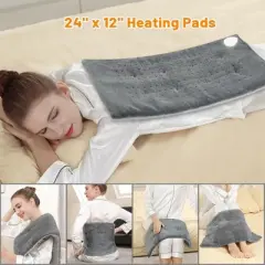 Swtroom 12''x24'' Grey Weighted Electric Heating Pad for Pain Relief, Machine Washable with 3 Heat Settings ,Heating pad for Neck and Shoulder, Knee