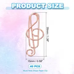 Unique Bargains Home Office Supplies Metal Music Note Shape Funny Decorative Planner Clips Paper Clip 40 Pcs
