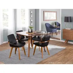 Cosmo Mid-Century Modern Chair Black/Walnut - LumiSource