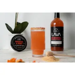 LAVA Premium All Natural Honey & Honey Cocktail Rimmer, Rimmer Seasoning, Sweet & Spicy, No Silicon Dioxide, with Easy Screw-On Lid - 5oz