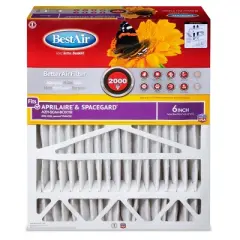 BestAir 2pk 20" x 25" x 6" Aprilaire and Spacegard Box Replacement Air Furnace Filter MERV 11
