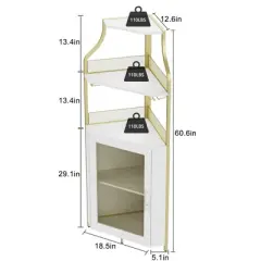 GustoWave Corner Bar Cabinet - 29", Home Bar Liquor Cabinet for 50+ Bottles, Freestanding Wine Storage & LED Light, 5-Tiers Cabinet Bar