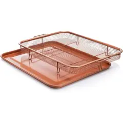 Gotham Steel XLarge Nonstick Air Fryer Tray for Oven with Recipe Book - 16" x 12"