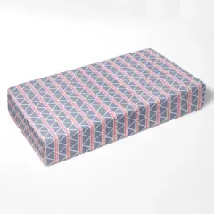 Bacati - Emma Coral/Navy Large Triangles Muslin 100 percent Cotton Universal Baby US Standard Crib or Toddler Bed Fitted Sheet