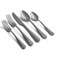 Cambridge Silversmith 20pc Hailee Rumble Flatware Set Black
