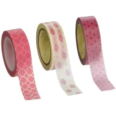 Wrapables Pretty in Pink Japanese Washi Masking Tape (Set of 3)