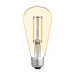 GE 2pk 60W Style ST19 LED Edison Glass Light Bulbs Vintage Amber