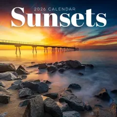 TF Publishing 13.5"x14.5" 2026 Sunsets Wall Calendar