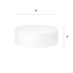 O'Creme Round Cake Dummy for Display Decorating, Styrene 3" High