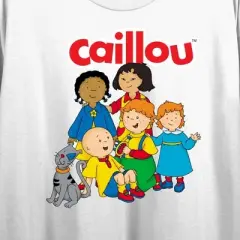 Caillou Family Group Shot Women's White Crop T-shirt