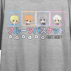 Fruits Basket Chibi Characters Women's Athletic Heather Crop T-shirt