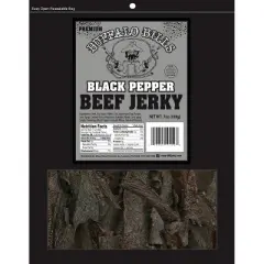 Buffalo Bills 7oz Premium Black Pepper Beef Jerky Packs (three 7oz beef jerky packs)